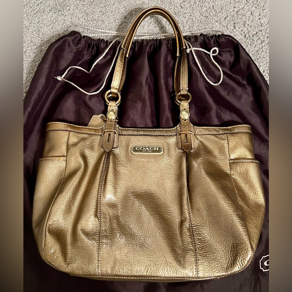 Coach Y2k Madison Metallic Gold Leather Handbag